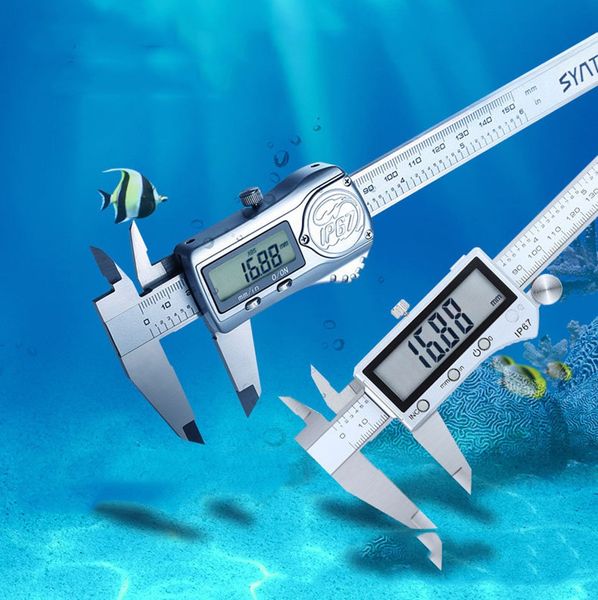 

высокое качество жк-электронный цифровой дисплей штангенциркуль 0-200 мм из нержавеющей стали ip67 водонепроницаемый измерительный инструмен