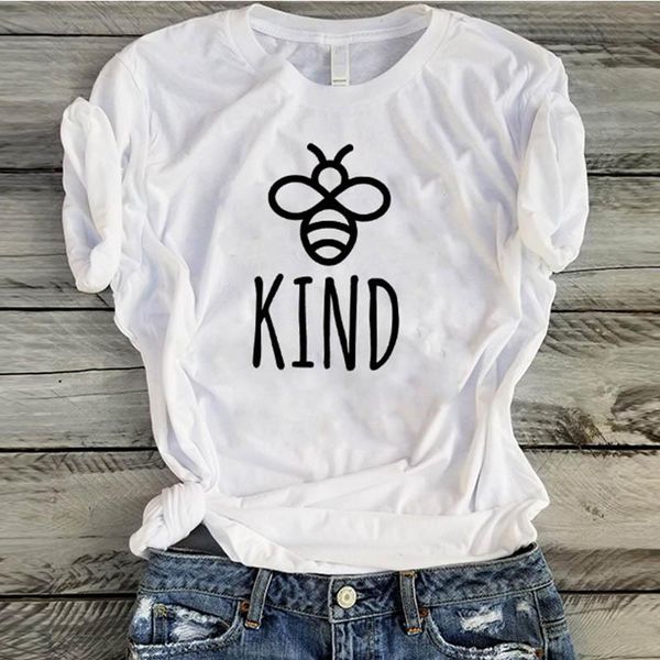 

women t-shirt be kind tee shirt woman letter printed clothes summer t save the bees womens graphic tee female drop shipping, White