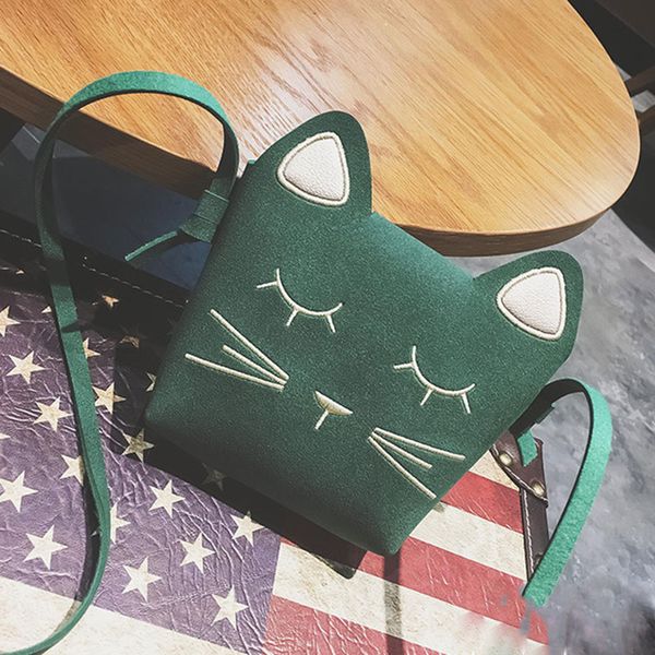 

fggs fashion children princess cute cate messenger bag girl animal pattern mini leather women shoulder bags cute cat baby bag