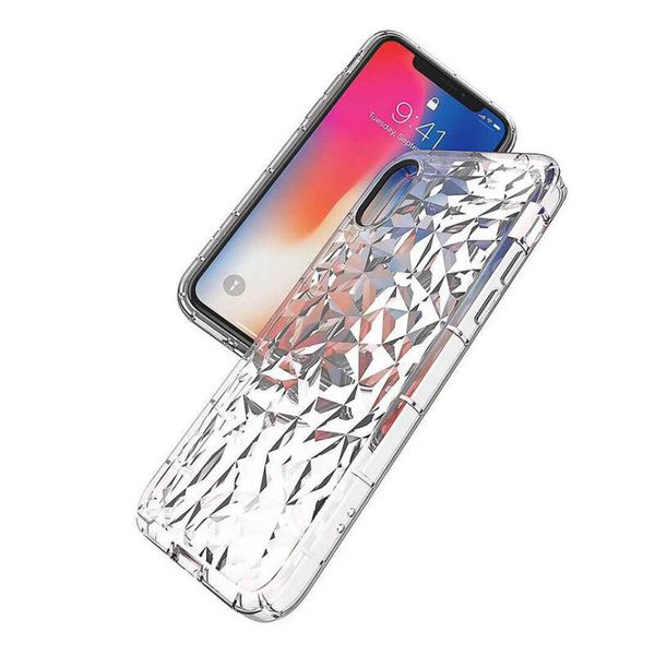 

TPU Transparent Ultra-Thin Diamond Texture Case For IPhone 6s 8 7 XS XR Max Samsung S9 S8 S10 Clear TPU Case Shockproof Back Cover