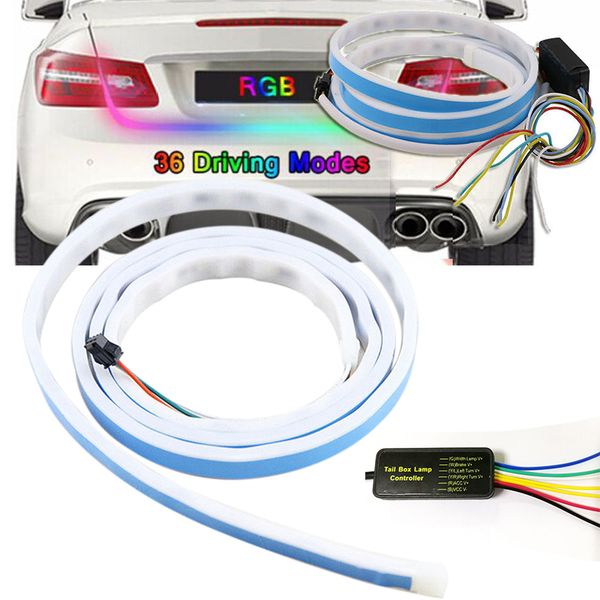 

новейший 4 цвета потока тип автомобиля сид tailgate light strip тормоз вождение сигнала поворота лампы