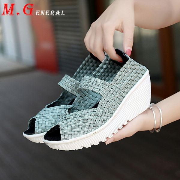 

sport sneakers woman platform wedge running shoes ladies woven shoe big size sports shoes for women breathable walk trainers v9