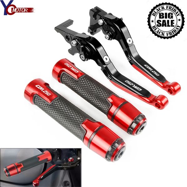 

for cbr250 cbr 250 1988-1994 1993 1992 motorcycle cnc adjustable brake clutch lever and handle bar grips cbr 250 handbar