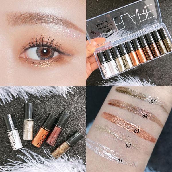 

metals glitter eye shadow makeup cosmetics pearlescent liquid eyeshadow single blend sparkling waterproof eyes cosmetics tslm