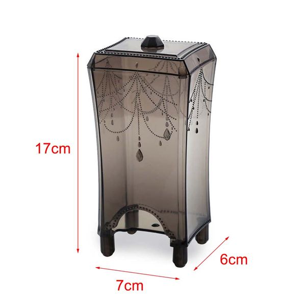 

storage box case plastic transparent container deskfor cosmetics makeup cotton h99f