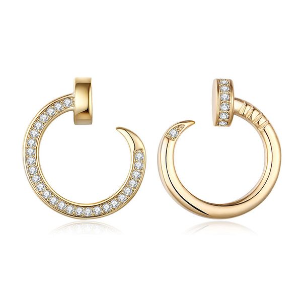 

женщины серьга дизайнера роскошные ювелирные изделия сделаны сплав с цирконом украшение геометрических ногтями для подарка hyeh003, Golden;silver