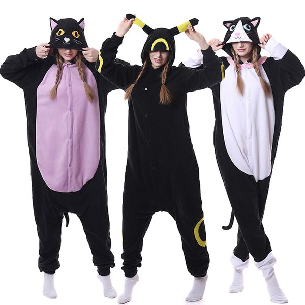 

unicorn pajamas animal purple night cat onesie women men couple winter pajamas suits nightie pajamas flannel home textile y200704, Blue;red