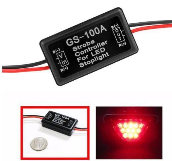

GS-100A флэш-Strobe Flasher Модуль управления для автомобилей LED тормозной Стоп Лампа 12--24V LE