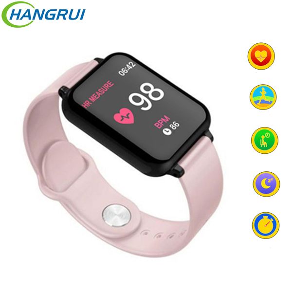 

b58 smart watch b57 waterproof ip67 sport smartwatch heart rate blood pressure for samsung iphone smart phone for man women, Slivery;brown