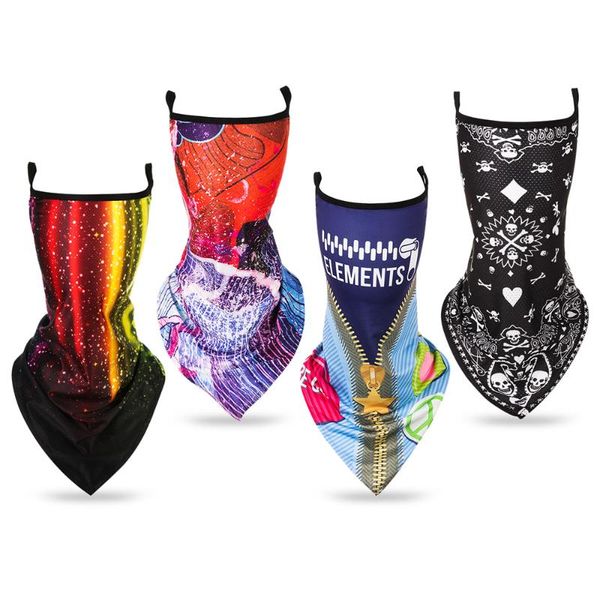 

fashion face cover ear hanging tube scarf wrap balaclava cycling bandana neck gaiter outdoor headwear camping hiking accessories, Black