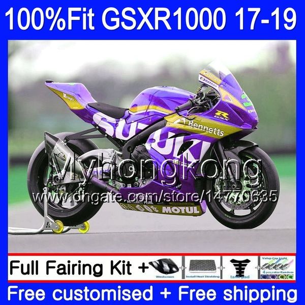 Инъекция Для SUZUKI GSXR1000 L7 L8 GSXR 1000 2017 2018 2019 331HM.34 GSX Новый фиолетовый R1000 K17 GSXR1000 GSXR1000 17 18 19 обтекателей комплект