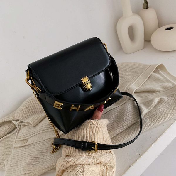 

2020 fashion women chain shoulder bag handbag solid pu leather south korea luxe bags bolso