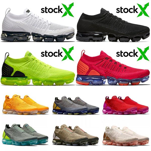 

fashion designer cushion fly knit 2.0 running shoes volt grey symbol triple black olympic moc mens women sport sneakers