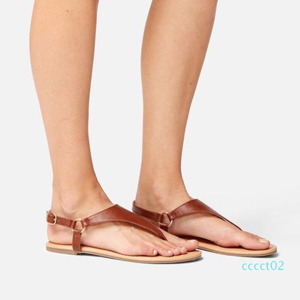 

roman belt-buckle non-slip flat sandals woman shoes new arrival flat women summer footwear zapatos de mujer woman sandal 2ct, Black