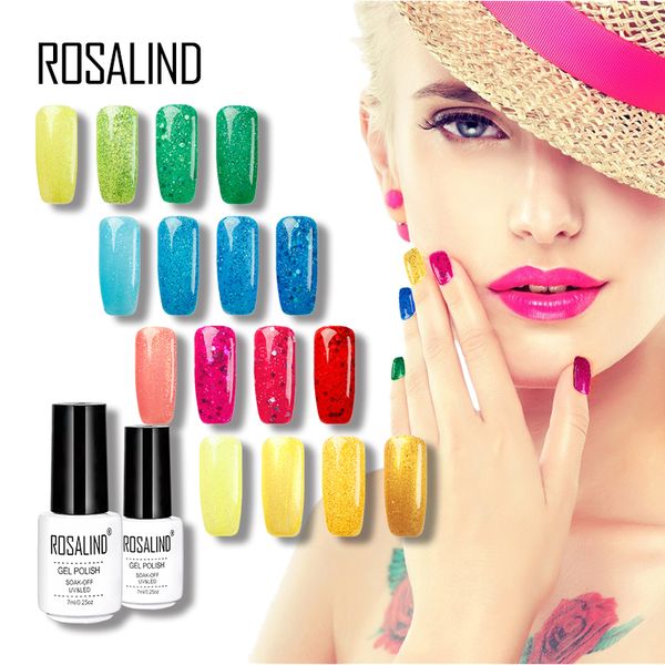 

rosalind 7ml diamond glitter color series nail gel polish nail polish lacquer diy set for art long-lasting soak off varnish