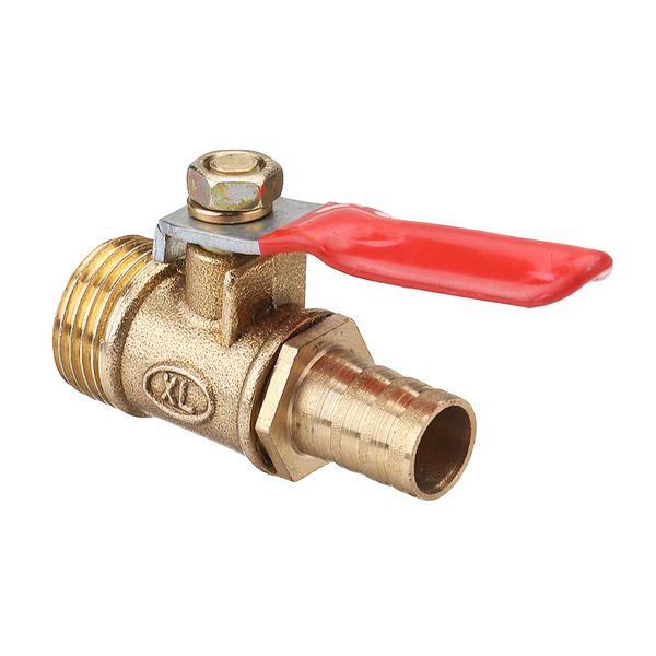 

10mm hose barb to bsp male thread 1/2" 3/8" 1/2" brass inline ball valve pipe hose coupler adapter