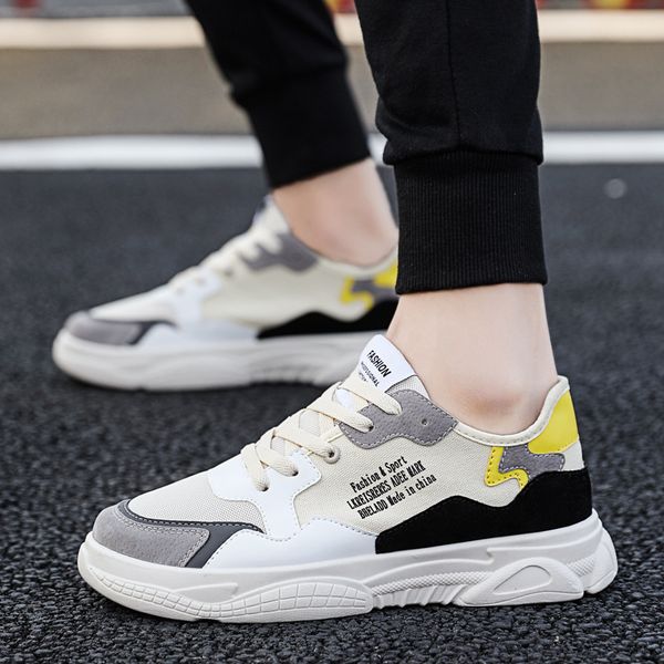 

m- new student board shoes men's canvas color matching leisure breathable outdoor activities wild fashion daily men's shoes, Black