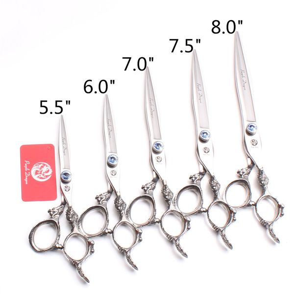 

5.5" 6" 7" 8" jp 440c purple dragon cutting scissors thinning shears hairdresser's shears pets scissors professiona
