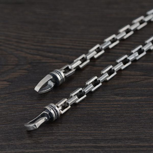 

s925 silver retro chains chain men's thick type single necklace