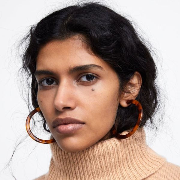 

aoteman vintage resin big round statement hoop earrings for women party jewelry ethnic fashion acrylic earrings 2019 new, Golden