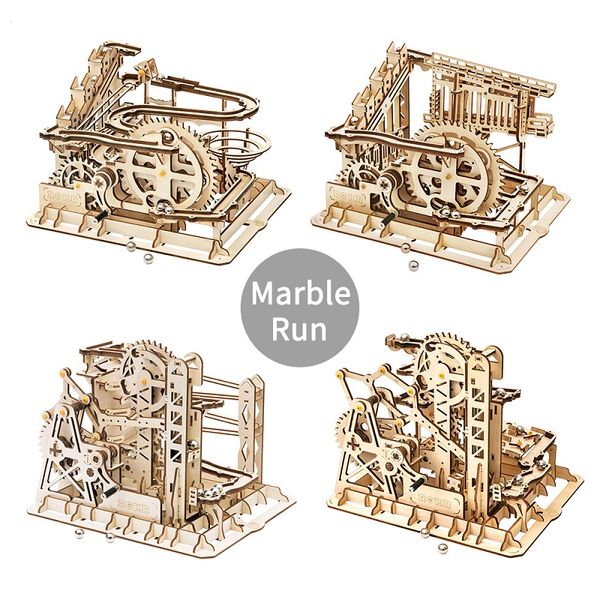 

boy wooden toys marble race run maze balls track diy 3d wooden puzzle coaster model building kits toys christmas gifts 07