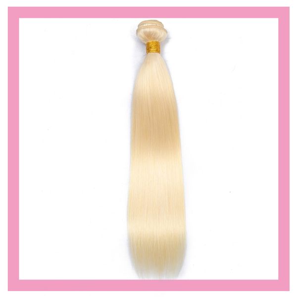 

brazilian virgin hair one bundle 613 color straight blonde hair bundle extensions 613# color silky straight, Black