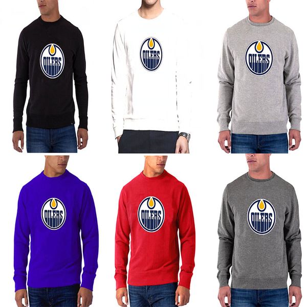 

новый сезон мужской эдмонтон ойлерз любое имя любое число красный дасслер climalite performance с длинным рукавом реглан хоккейная футболка, Black