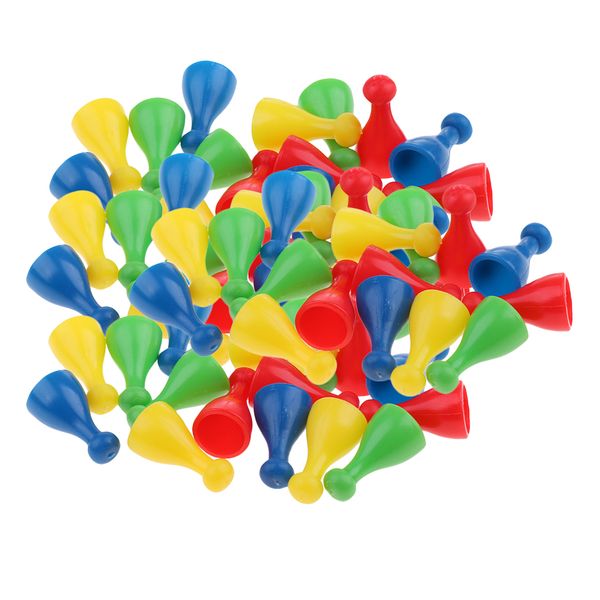 

64 pieces plastic chess pawn pieces board card game halma parts accessories