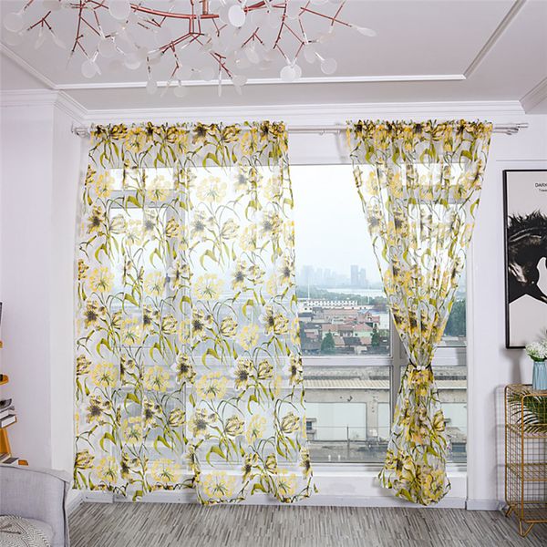 

flower tulle curtains modern curtains for living room tulle window drapes sheer for the bedroom 0718#