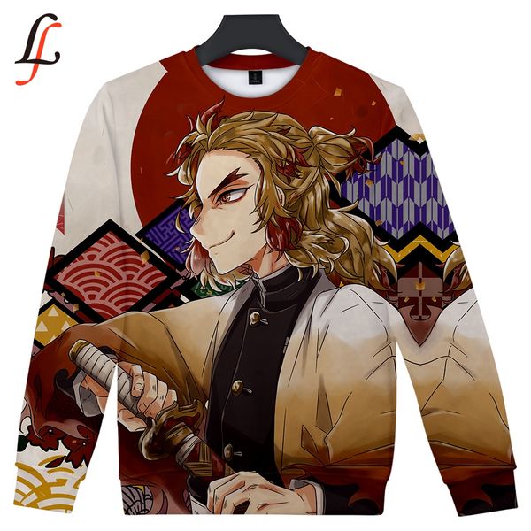 

kimetsu не yaiba 3d программного обеспечения горячего длинными рукавами шею свободного покроя кофты 2019 новый мужчины/женщины повседневная, Black