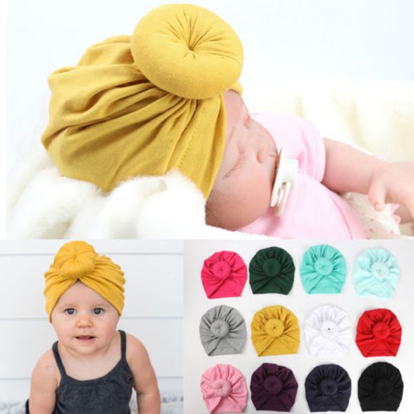 

pudcoco сша stock малыши младенческой младенца хлопок малыши тюрбан узел ухо hat head wrap оголовье, Yellow
