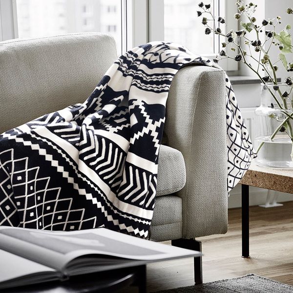 

new arrival cotton blanket soft geometric pattern blanket for sofa/bed throw knitted for home decor pgraphy props