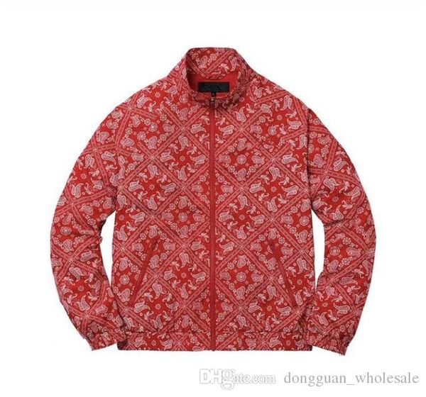 

18ss bandana track jacket men women 1:1a windbreaker designer clothes jackets, Black;brown