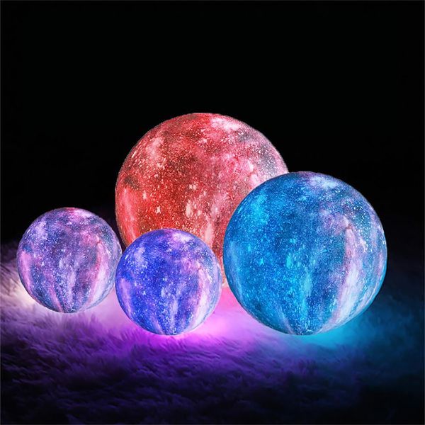 

lumiparty led 3d colored drawing starry moon lamp with touch control(white light+yellow light