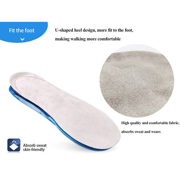 

silicone gel insoles for feet man women shoes sole padded ortc pad massaging shoe shock absorption arch support insoles, White;pink