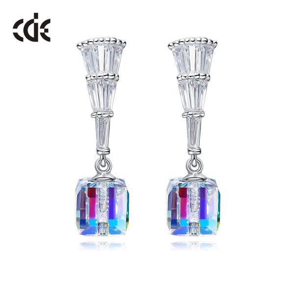 

wedding party silver s925 beaded pearl gift woman lady diamond jewelry earring for bride acting initiation graduation cde-74, Golden