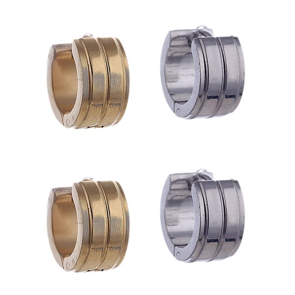 

stainless steel earrings for women men perfect polished circle stud earring trendy jewelry, Golden;silver