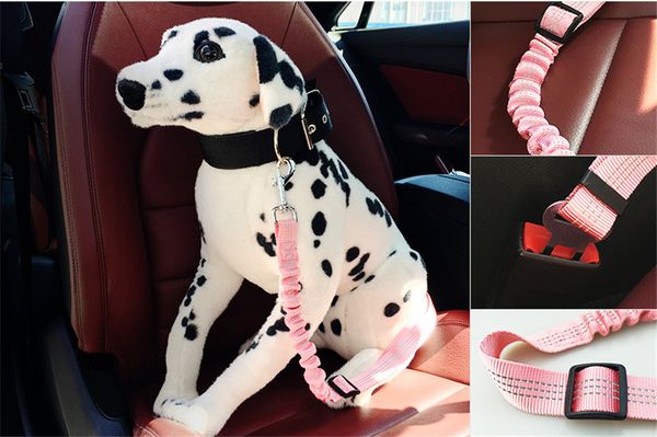 

pet car adjustable safety belt pet supplies dog traction elastic reflective safety belt telescopic safety belt
