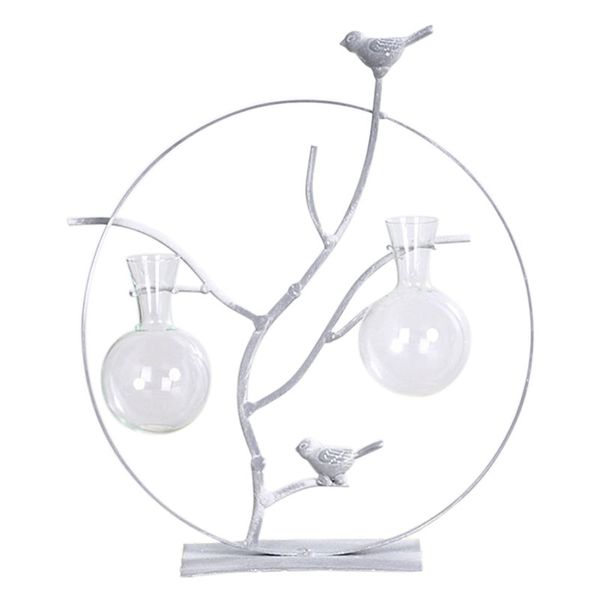 

creative iron round plant glass hydroponic container terrarium nordic home decor vase simple office deskornaments craft gi