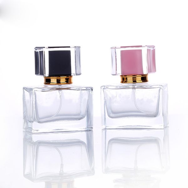 

wholesale 30ml rectangular perfume spray pump glass 30ml empty perfume bottles with 5 colors atomizer perfume bottle