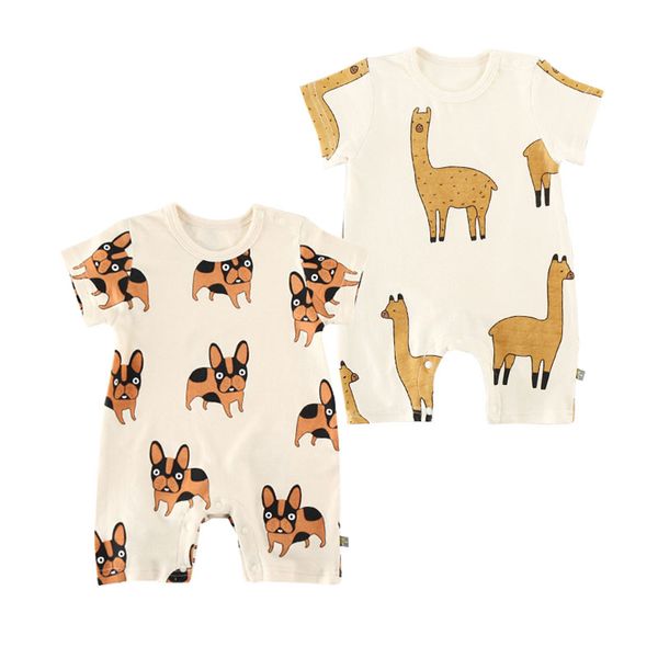

new baby boy girl romper cute animal clothes playsuit adorable baby short sleeve cartoon roupas de bebes lovely infant outfits, Blue