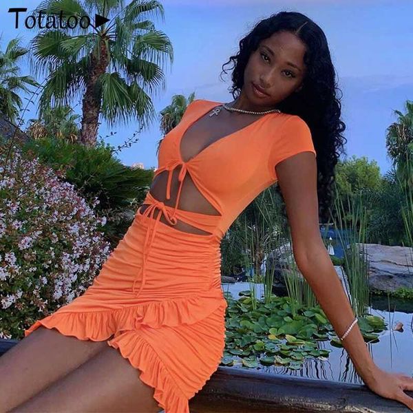 

totatoop зашнуровать v образным вырезом ruched bodycon мини платье женщины 2020 лето выдалбливают оборками сарафан пляжная одежда vestidos, Black;gray