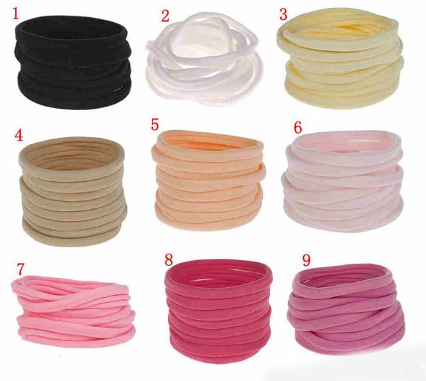 21 bambini color caramella Cerchio per capelli fai da te tinta unita tinta unita neonate fascia morbida fasce in nylon spandex magro molto elastico