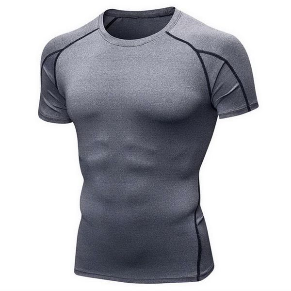 

2019 new men quick dry тонкой тенниски люди вскользь короткий рукава o-образный вырез compression topstees спорт полосатый бодибилдинг футбо, White;black