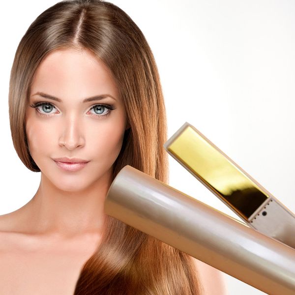 

2 in 1 hair curler hair straightener titanium gold plate with us eu uk plug with sleeve 10pcs dhl free, Black