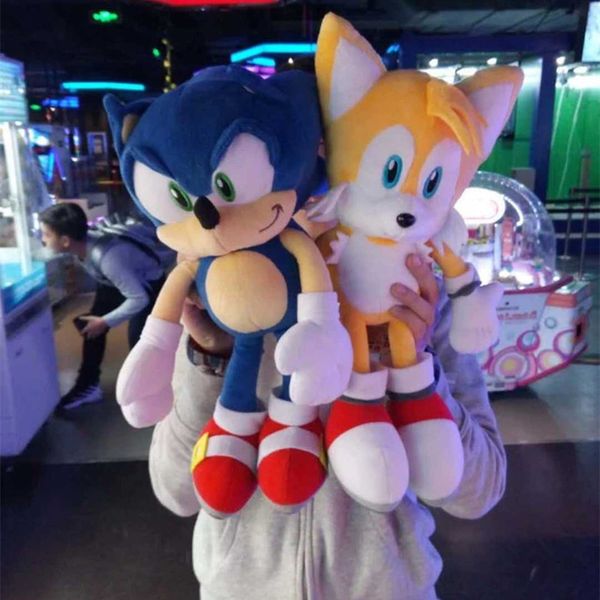 

2 styles 40cm sonic and miles prower tails stuffed toys plush toy dolls a birthday present for your child y200703