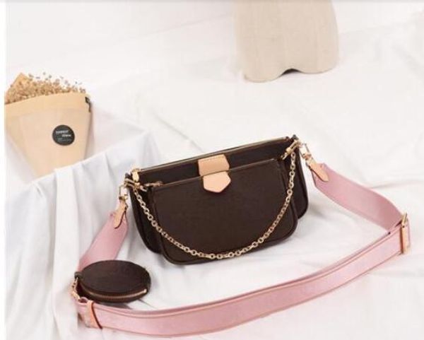 

new favorite multi pochette designer bags handbag purse genuine leather l flower shoulder crossbody bag ladies purses 3 pcs evening wallet