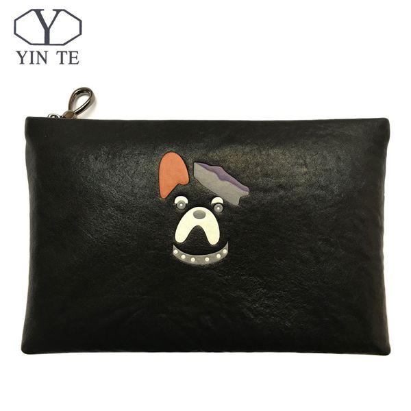 

yinte men clutch bag genuine leather wallet business casual large capacity envelope men's purse portfolio 902a, Red;black