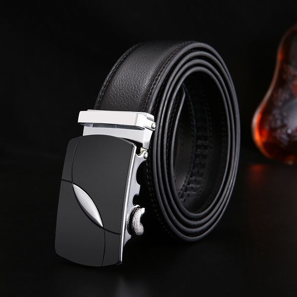 

gluub men's automatic buckle leather business casual pants cattle men's automatic buckle leather business casual pants belt cattle, Black;brown