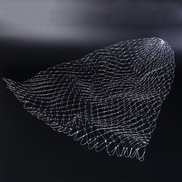 

new 1 pc 3 sizes nylon fish line fishing net rhombus mesh hole net collapsible fishing tools